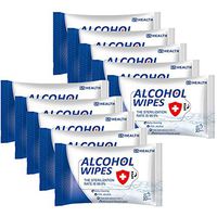 Alcohol Wet Wipes (10 Packs, 100 Wipes), 75% Alcohol Wipes Cleaning Wet Wipes for Hand Home House, Tourism, Hotel, Restaurant, Office, Car