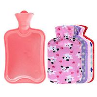 1.8L Hot Water Bottle +Random Flannel Cover Hot & Cold Relief #01