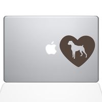 The Decal Guru Heart Boxer Dog MacBook Decal Vinyl Sticker - 11" MacBook Air - Brown (1326-MAC-11A-BRO)