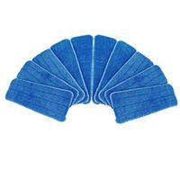 Microfiber Mop Pads, Yamix Set of 10 Hardwood and Floor Microfiber Spray Mop Pads Cleaning Pad Mop Refill Replacement Heads for Wet/Dry Mops,Spray and Spin Magic Mop - Blue