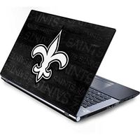 Skinit Decal Laptop Skin for Generic 17in Laptop (15.2in X 9.9in) - Officially Licensed NFL New Orleans Saints Black & White Design