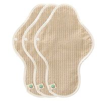 think ECO [3-Pads] Organic Reusable Cotton Cloth Panty Liner Pads, Menstrual Liner Pads, Sanitary Napkins, Three Pads Set (Day Pad Plus)