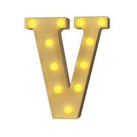 YOUZONE LED Marquee Letters LED Letter Lights Alphabet Light Up Sign Decoration Letters A - Z Symbol & for Wedding Birthday Party Battery Powered Christmas Lamp Night Light Home Bar Decoration (V)