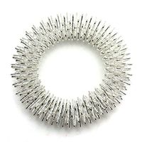 10pcs Finger Massager Rings Mini Finger Acupuncture Spring Ring Finger Circulation Rings (Silver)