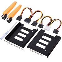 UCEC 2.5 Inch SSD to 3.5 Inch Internal Hard Disk Drive Mounting Kit (SATA Data Cables and Power Cables Included) (2 x Bracket Conversion Frame)