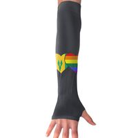 Sports Arm Sleeves Saint Vincent and The Grenadines Flag and LGBT Flag UV Sun Protection Arm Sleeves with Thumb Holes Cooling Arm