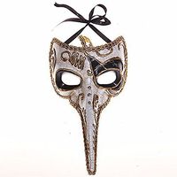 Mardi Gras Party Masquerade Mask,Venice mask Retro mask Spray Paint Half face mask Black Prom Masks