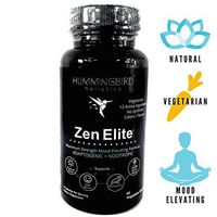 Zen Elite Max Strength Vegetarian Adaptogenic & Nootropic Mood Elevating Formula for Support of Mood Boost, Stress Relief, Relaxation & Well Being with St. Johns Wort, 5-HTP, Ashwagandha, GABA & MORE!