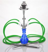 4 hose 23" Habibi Blue Hookah Shisha Nargila water glass vase pipes smoke sale