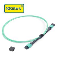 10Gtek MPO-MPO Patch Cord, OM3 Multimode Fiber, 12-core Fiber for QSFP+Transceivers Application, 1-meter(3.3ft)