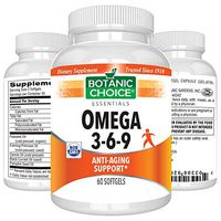 Botanic Choice Omega 3-6-9 - Essential Fatty Acids Soft Gels - Daily Supplement To Boost Brain, Heart, Joint and Immune Health 1000 mg 60 Pcs