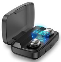 Wireless Earbuds, IBESTWIN TWS Bluetooth 5.0 Stereo Sport Transparency Earphones, 1800mAh with LED Light Indicator 48H Playtime Auto Parring IPX5 Waterproof in-Ear for Sports, Workout and Gym(Black)