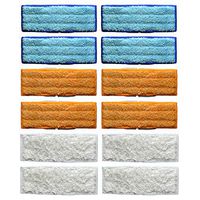 12 Packs Washable Mopping Pads Compatible with iRobot Braava Jet 240 241 Blue 4 Orange 4 White 4