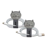 SenseAGE Zoo (2PCS/ Set) Magnetic Cable Cord Wrap, Cord Organizer, Earbud Wrap, Wire Wrap, Table Cord Management, Memo Sticker, Portable Cable Wrap - Kitty