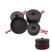 Alocs Classic Camping Cookware Pot Set 7Piece Cooking Equipment Camp Cookware Backpacking Gear for Family Hiking Picnic Outdoor Efficient Lightweight