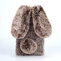 Amocase for Samsung Galaxy Note 10/Note10 5G Faux Furry Case with 2 in 1 Stylus,Luxury Bling Diamond 3D Bowknot Cute Warm Brown Bunny Rabbit Fuzzy Fluffy Plush Soft Fur Silicone Case
