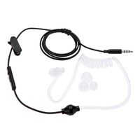 Anti-Radiation 3.5mm Earphone, Air Tube Single Earbud, FBI Earpiece Mono Clear Earphone with Mic and On Off Switch for Smart Phone