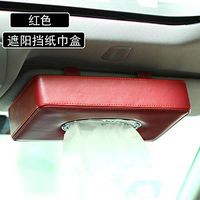 T-ZJHC Tissue Box European car Sun Visor Paper Towel Clip car Paper Towel Bag, red Hanging