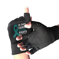 Men Women No One Fights Alone Ovarian Cancer Awareness Fingerless Gloves for Computer Typing and Daily Work