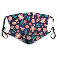 2 Pack Nature Blossom Floral Flowers Plant Decoration Artistic 3 PM2.5 Non-Medical Ma-sk with Replaceable Filter Elements