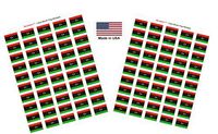 Made in USA! 100 Country Flag 1.5" x 1" Self Adhesive World Flag Scrapbook Stickers, Two Sheets of 50, 100 International Sticker Decal Flags Total (Libya)
