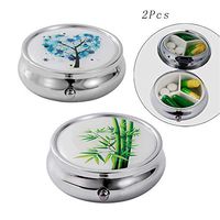 Pill Box Pill Case Compact 3 Compartment Medicine Small for Pocket or Purse 2 Pcs