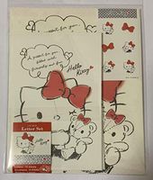 Sanrio Hello Kitty Letter Set 12 Writing Paper + 6 Envelopes + 7 Stickers Stationary Japan (Sketch)