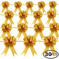 Star Quality Elegant Pull Bow for Gift Package | Solid Color Gift Decoration Bow Great for Wedding, Birthday and Parties(5 Inch,Gold)