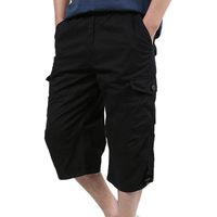 Men Pants Daoroka Men's Plus Size Casual Loose Stretch Baggy Pocket Beach Work Short Fashion Sport Overalls Trouser (3XL, Black)