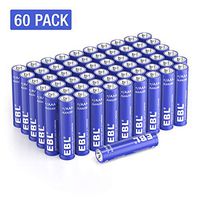 EBL Alkaline AAA Batteries - 1.5V Triple A Long-Lasting Alkaline Battery with 10-Year Shelf Life - Ultra Fit for Household and Business - Pack of 60