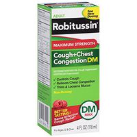 Robitussin Maximum Strength Cough and Chest Congestion DM Non-Drowsy Liquid Box, 4 Fluid Ounce