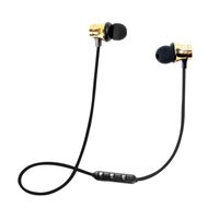 Dirance BT 4.2 Wireless Magnetic in-Ear Sports Stereo Bass Earbuds Earphone Headphone with Mic for Cellphone Tablet Laptop (Gold)