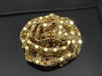 10pcs Big Shiny Thick Wire Cloth Roll Heart Flower DIY Craft Wedding Appliques U Pick (Golden)