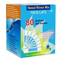 TONELIFE 80 Count Saline Nasal Care Refills - Nasal Salt 2.7g Each Pouch | Refill Kit | 80 Buffered Salt Packets | for 300ml 500ml Sinus Rinse Kit-Nose Cleaner-Nasal Wash Bottle