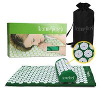 HemingWeigh Complete Acupressure Mat and Pillow Set with Bonus Carry Bag (Green)