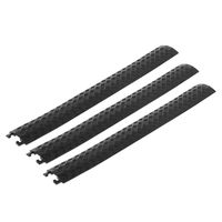 Speed Bump, 3pcs Heavy Duty Single Channel Rubber Speed Bump Cable Protector Cover 95 x 13 x 1.6cm(Black)