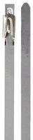 BAND-IT KE1178 Uncoated 304 Stainless Steel Ball-Lok Cable Tie, 3/16" Width, 33" Length, 0.010" Thick, 10" Maximum Diameter, Bag of 100