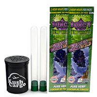 Juicy Hemp Wraps Grape Flavor with KC Stash Jar (24 Packs)