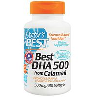 Doctor's Best, Best DHA 500, from Calamari, 500 mg, 180 Softgels - 2pc