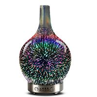 Essential oil diffuser 3D Glass Starry Sky Aromatherapy Oil Diffuser Cold Mist Ultrasonic Humidifier With 7 Color Changing LED 120ml, Home, Office, Yoga, Baby, Sleep,Water shortage automatic shutdown