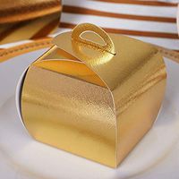 Efavormart 25pcs Gold Cupcake Purse Favor Boxes for Candy Treat Gift Wrap Box Party Favor Boxes for Bridal Shower Wedding Party