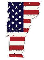 CustomDecal US Vermont State (J45) USA Flag Distressed Vinyl Decal Sticker Car/Truck Laptop/Netbook Window