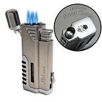 JetLine Gotham Chrome Quad Torch Red Flame Lighter