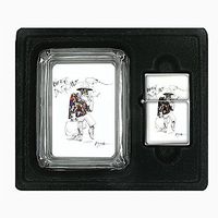 Fear Loathing Hunter Thompson Glass Ashtray Oil Lighter Gift Set D-328