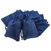 BENECREAT 30 Packs Burlap Bags with Drawstring Gift Bags Jewelry Pouch for Wedding Party Treat and DIY Craft - 5.5 x 3.9 Inch, MidnightBlue