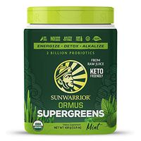 Sunwarrior - Ormus Supergreens, Powerful Vegan Greens with Trace Minerals, Organic, Gluten Free, Non-GMO, Mint, 45 Servings (8 oz.)