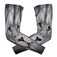 ZZKKO Lion Cooling Arm Sleeves Cover Uv Sun Protection for Men Women Running Golf Cycling Arm Warmer Sleeves 1 Pair