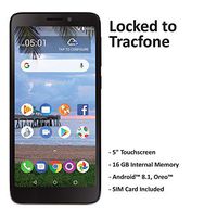 TracFone Carrier-Locked TCL A1 4G LTE Prepaid Smartphone - Black - 16GB - Sim Card Included - CDMA