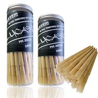 LucaSng Cones Classic King Size | 150 Pack | Natural Pre Rolled Rolling Paper with Tips & Packing Sticks Included