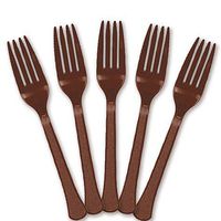 Extra Heavy Weight Plastic Forks | 20ct (Chocolate Brown)